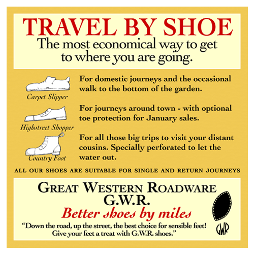 Travel By Shoe  Four Cards - 7.00