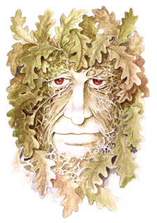 Four Oak Green Man Greetings Cards   6.00 