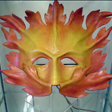 Green Man Mask  Autumn Red