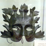 leather green man mask