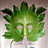 leather green man mask